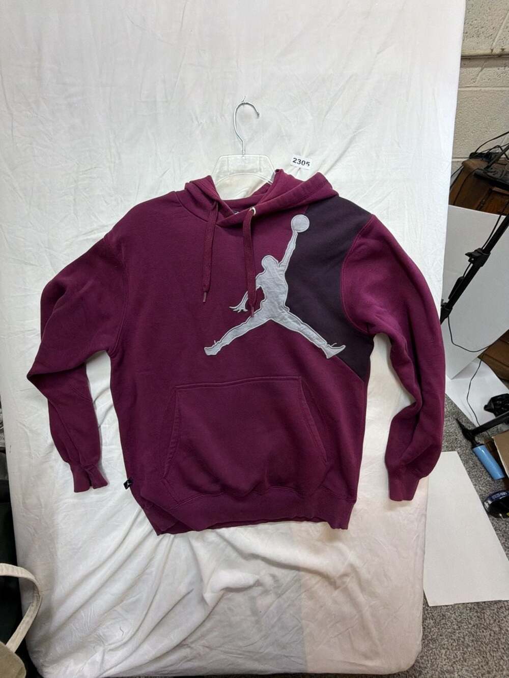 Jordan Jumpman Hoodie Size M Burgundy Oversized